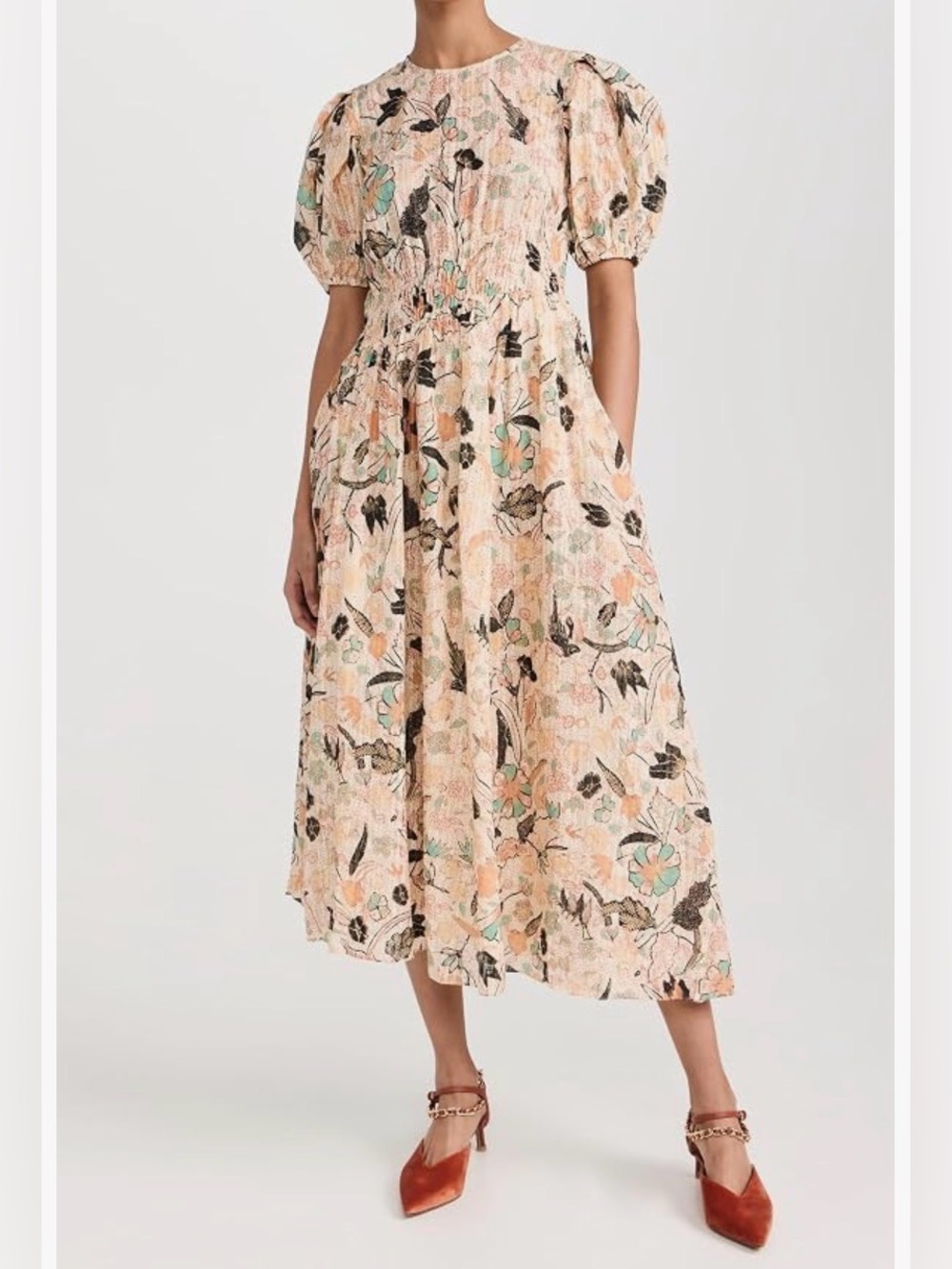 Ulla Johnson Women's Eden Dress in Pearl Flora size 00